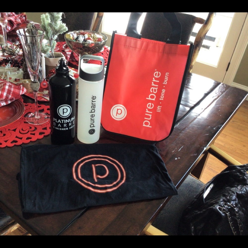 2 Pure Barre water bottles, tote bag and bonus tank!